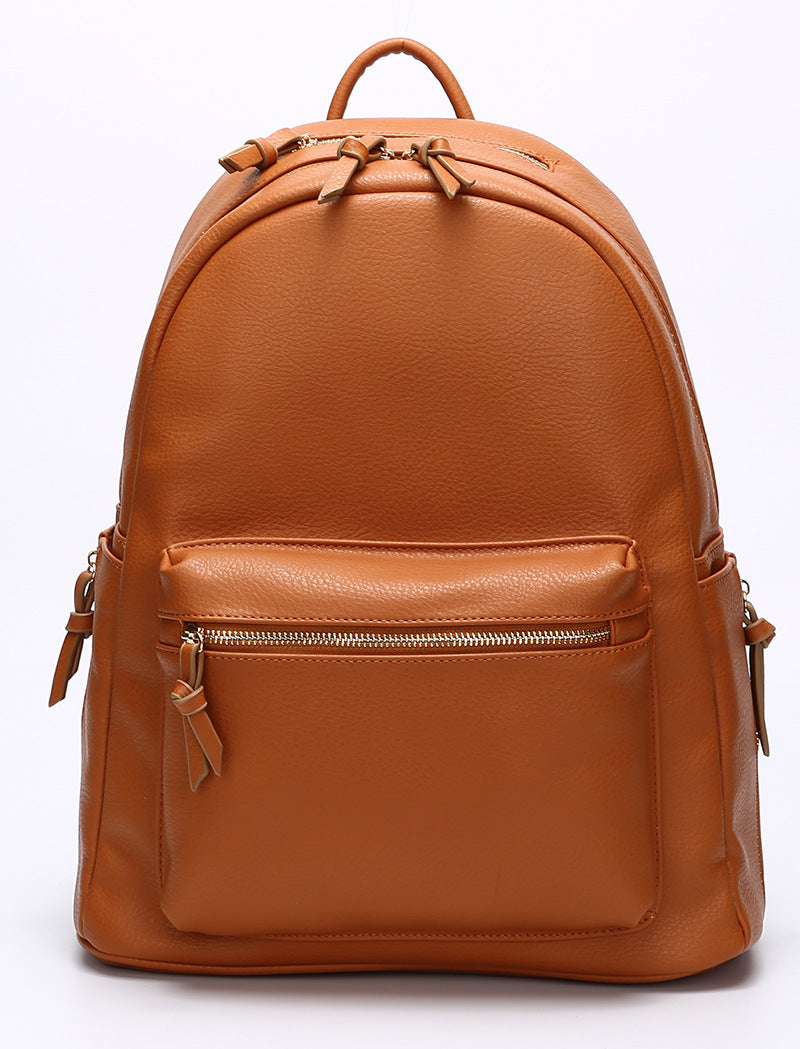 brown vegan leather backpack The Compact Vegan Leather Backpack