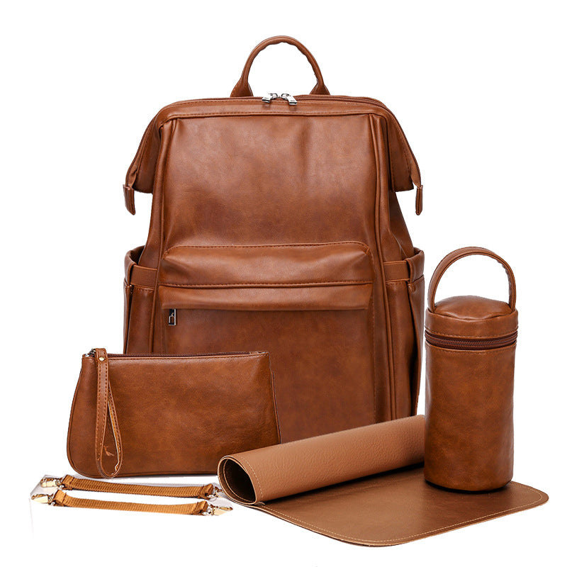The Mum Vegan Leather Backpack Set